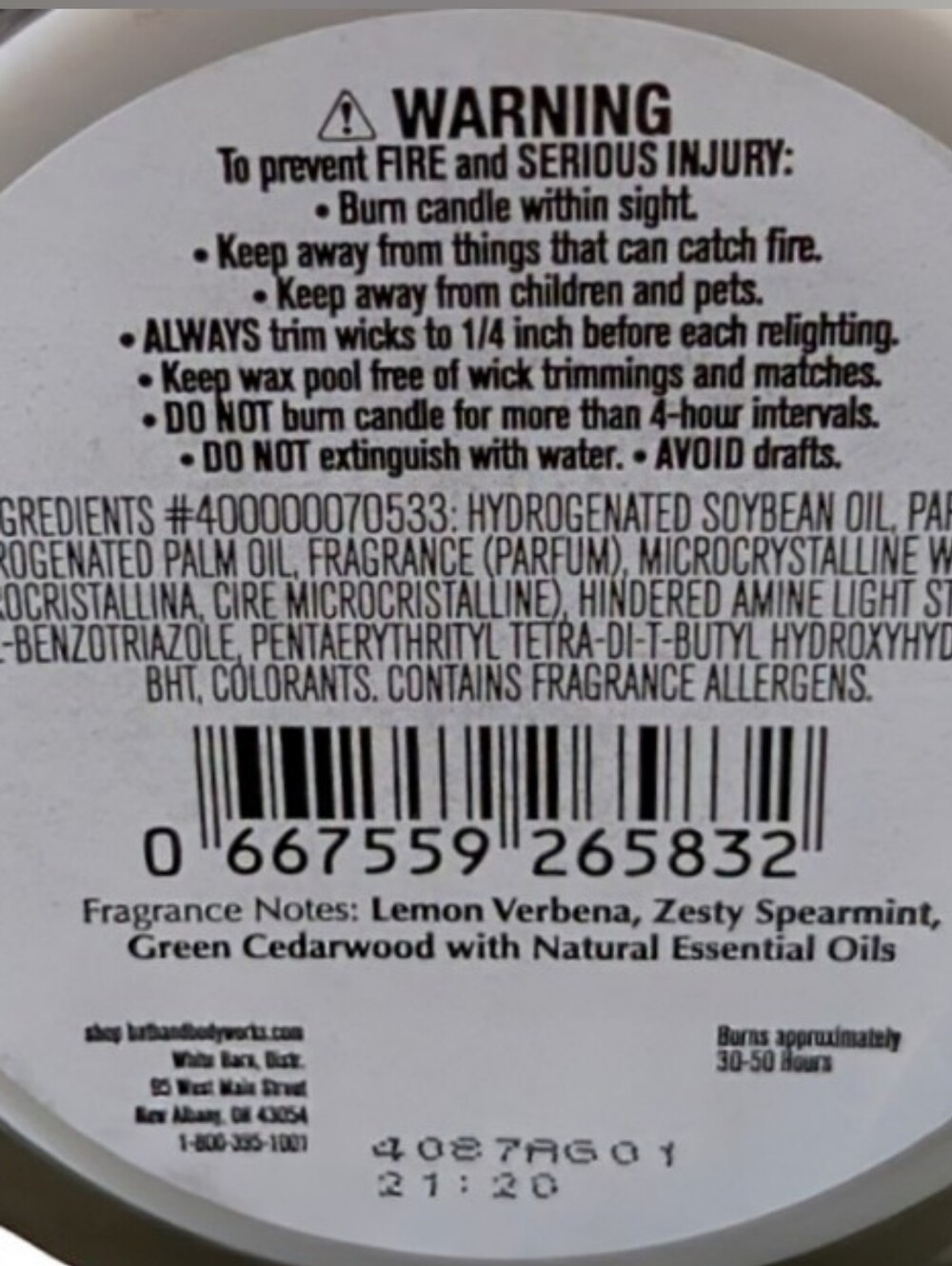 NEW Bath and Body Works "Lemongrass" Single Wick Candle - Picture 3 of 3